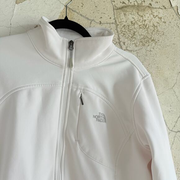The North Face Apex White Softshell Jacket Women’s L Fleece Lined Stretch Zip - Picture 2 of 7